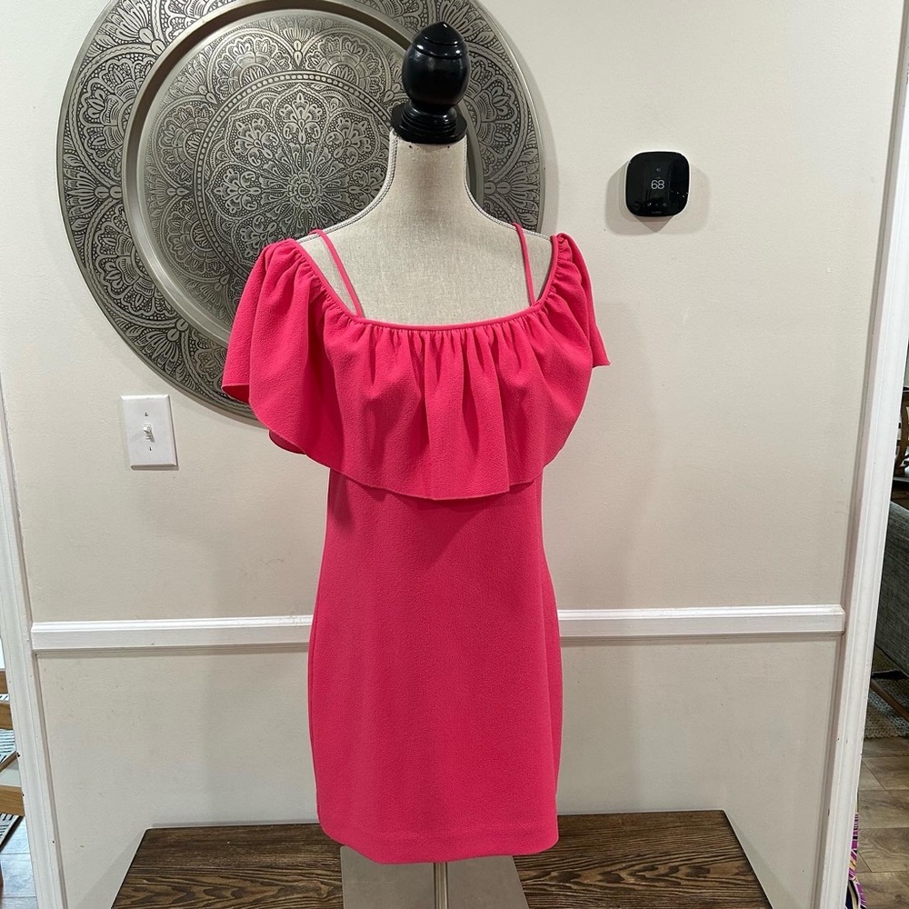 Trina Turk pink off the shoulders dress - Size 8  - Picture 3 of 8